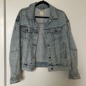 H&M ACID WASH OVERSIZED DENIM JACKET